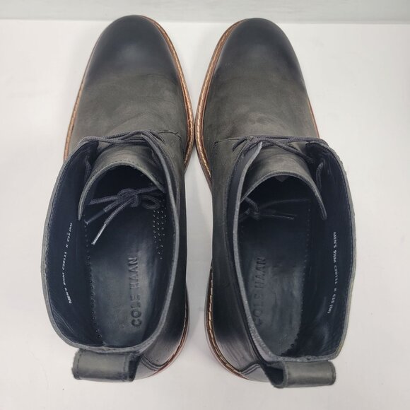 Cole Haan Colton Men's Black & Grey Leather Chukka Boots C20111 US Size 9.5M - Picture 5 of 8